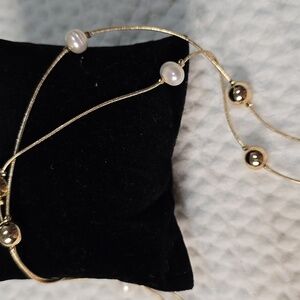 Park Lane Cheer Goldtone  & Faux Pearl Necklace